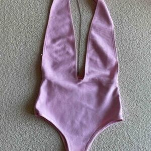 Pink Halter Neck Bodysuit